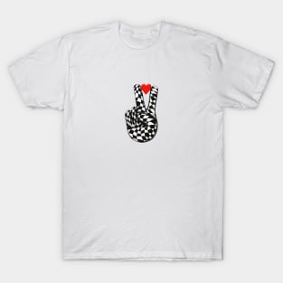 Peace and love sign in Op-Art style T-Shirt